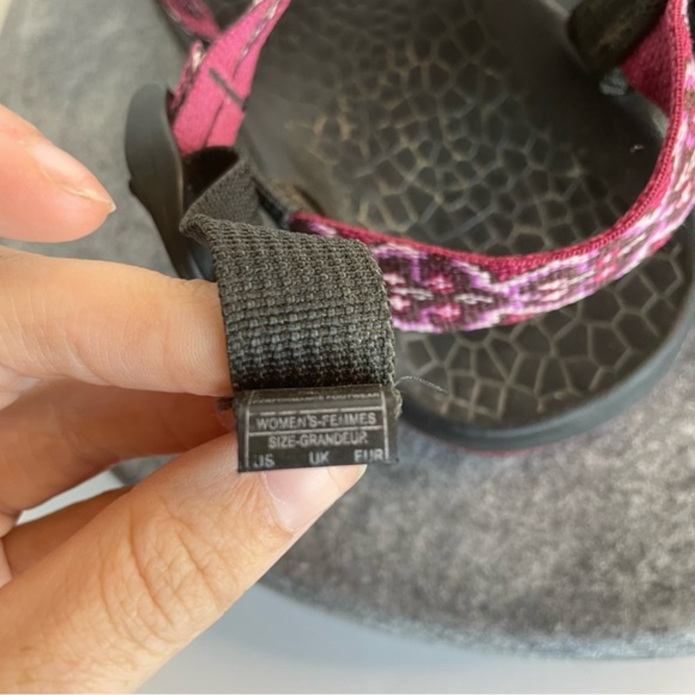 💛 Chaco Z Cloud X2 Black And Purple Pink Strappy Sandals - Picture 11 of 12